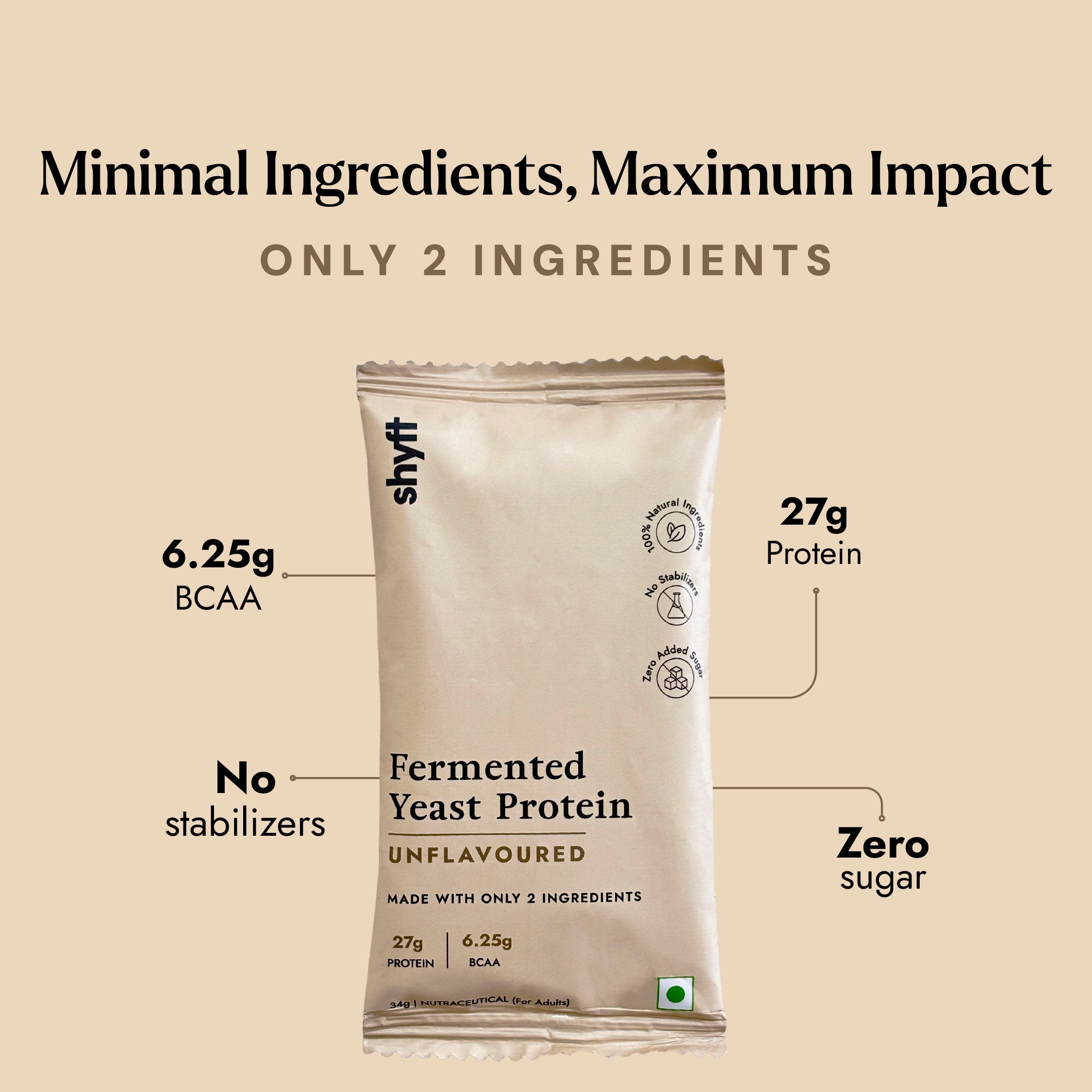 Fermented Yeast Protein: Unflavoured Travel Pack (7 X Single Serve Sachets)