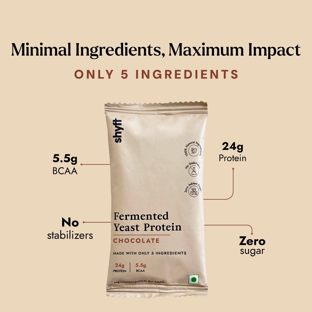 Fermented Yeast Protein: Chocolate Travel Pack (7 X Single Serve Sachets) - Shyft