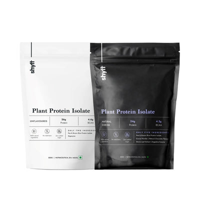 Plant Protein Isolate: Natural Cocoa & Unflavoured (Pack of 2 Flavours) - Shyft