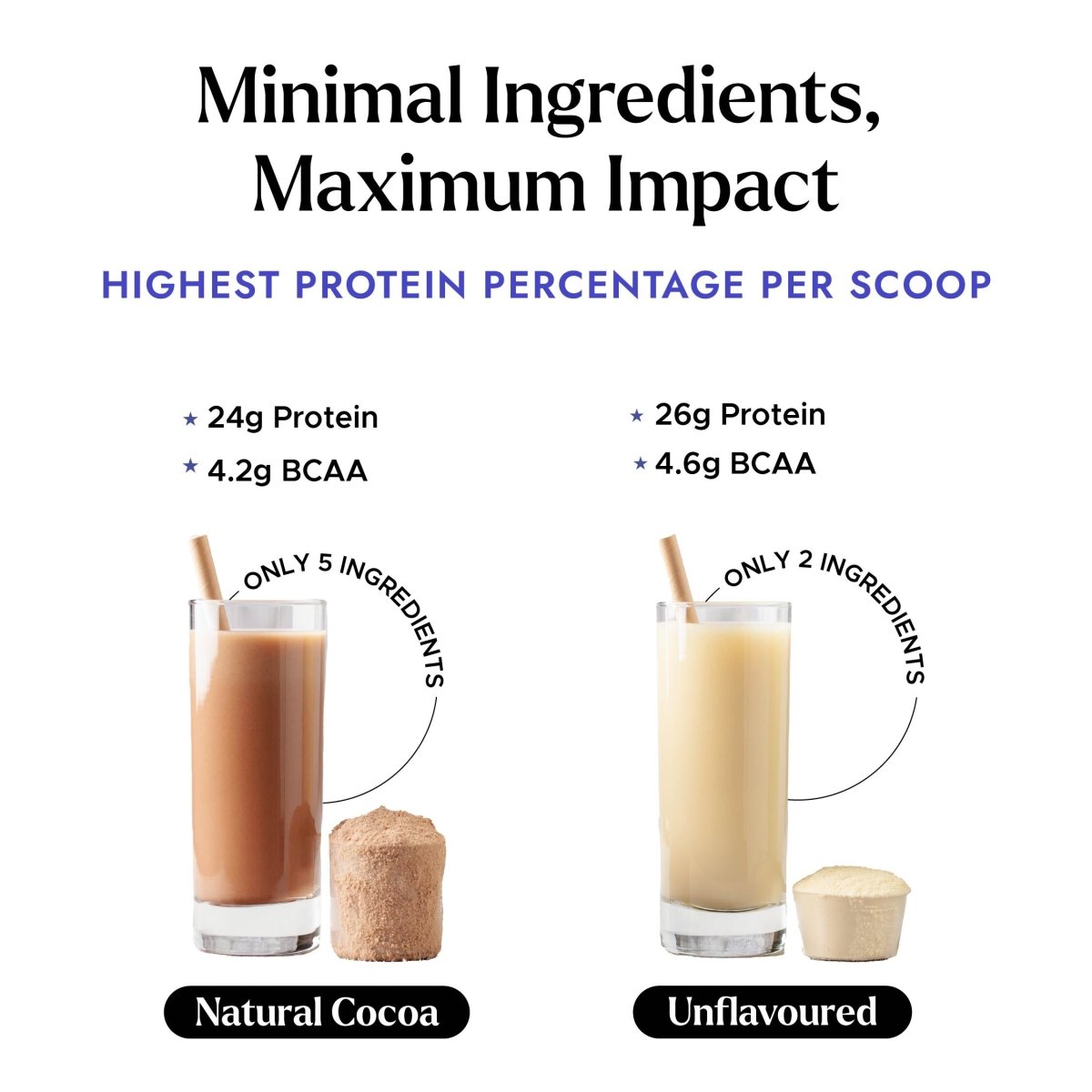 Plant Protein Isolate: Natural Cocoa & Unflavoured (Pack of 2 Flavours) - Shyft