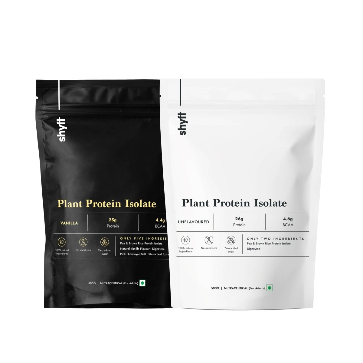 Plant Protein Isolate: Vanilla & Unflavoured (Pack of 2 Flavours) - Shyft