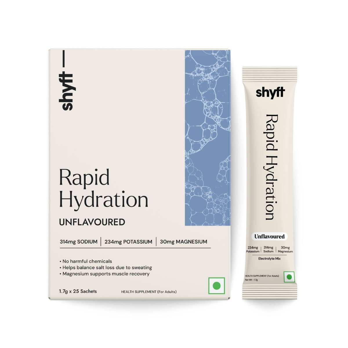 Rapid Hydration - Unflavoured (25 Sachets) - Shyft